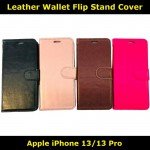 Leather Wallet Flip Stand Phone Book Case for Apple iPhone 13/13 Pro Fit Look